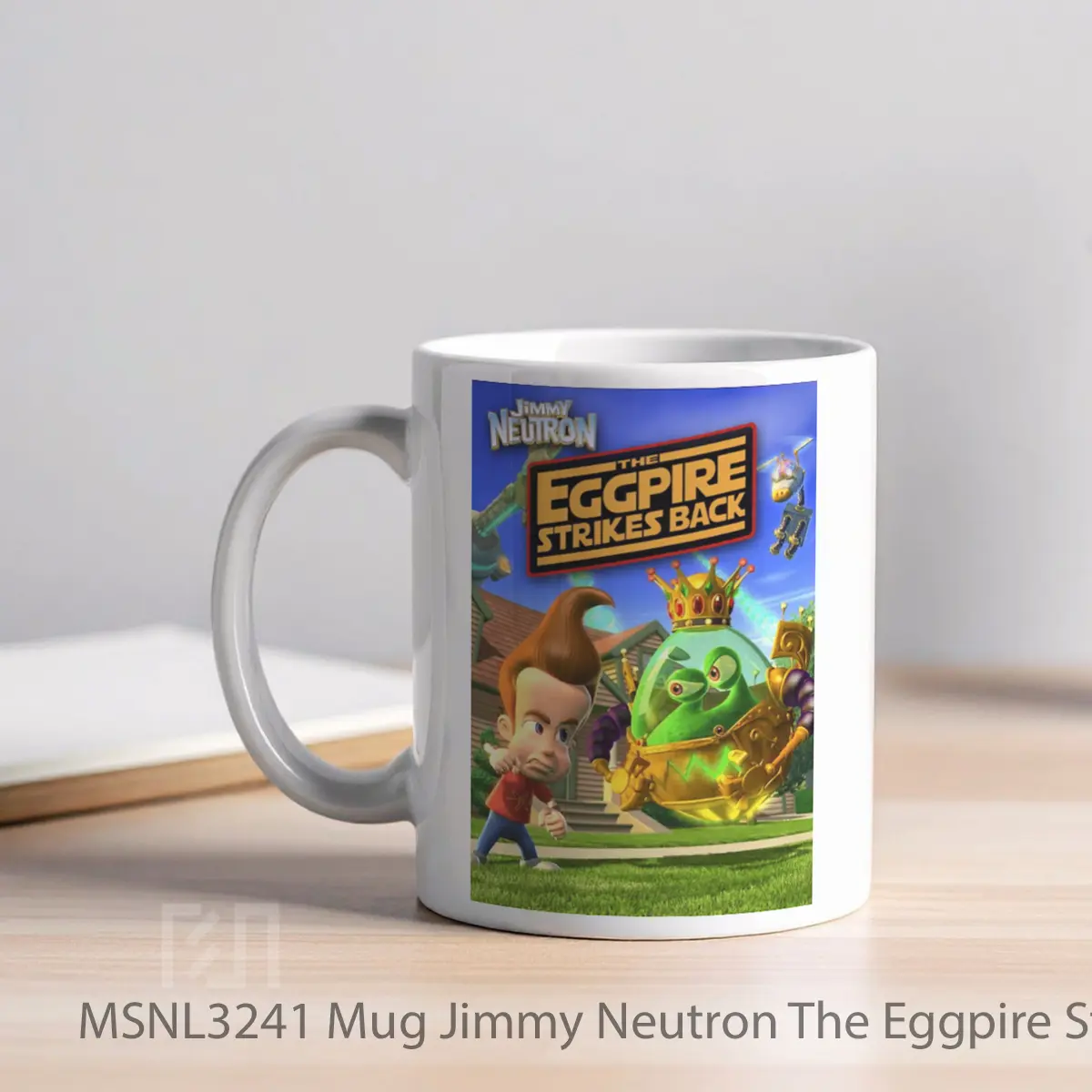 Mug Jimmy Neutron The Eggpire Strikes Back Gelas Keramik Tema Film MSNL3241 - Tampak Kiri