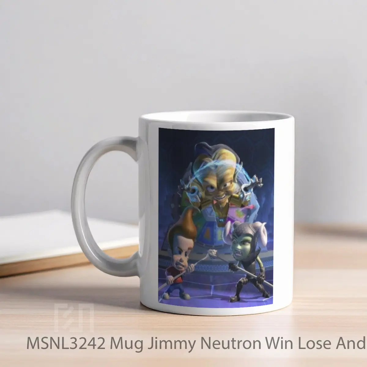 Mug Jimmy Neutron Win Lose And Kaboom Gelas Keramik Tema Film MSNL3242 - Tampak Kiri