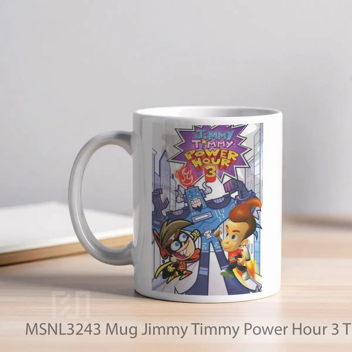 Mug Jimmy Timmy Power Hour 3 The Jerkinators Gelas Keramik Tema Film MSNL3243 - Tampak Kiri
