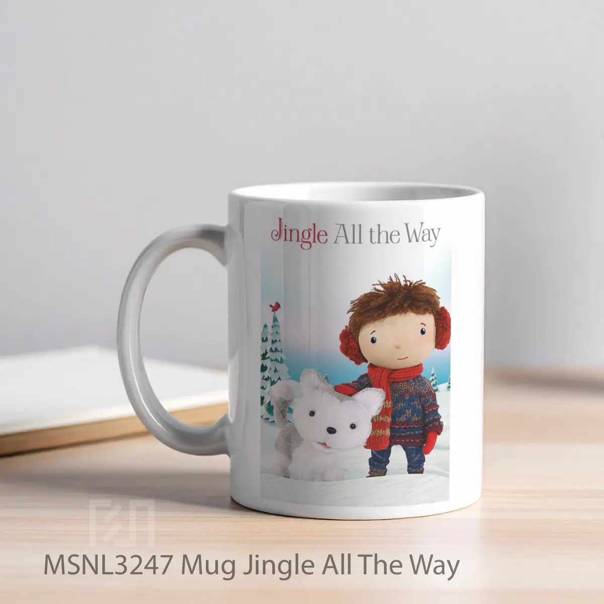 Mug Jingle All The Way Gelas Keramik Tema Film MSNL3247 - Tampak Kiri
