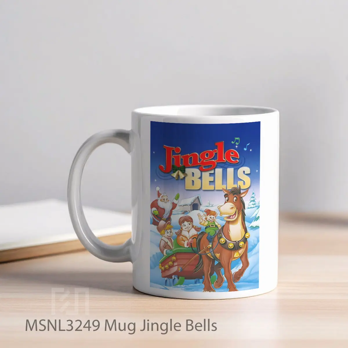 Mug Jingle Bells Gelas Keramik Tema Film MSNL3249 - Tampak Kiri