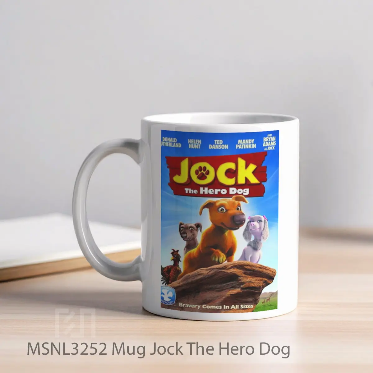 Mug Jock The Hero Dog Gelas Keramik Tema Film MSNL3252 - Tampak Kiri