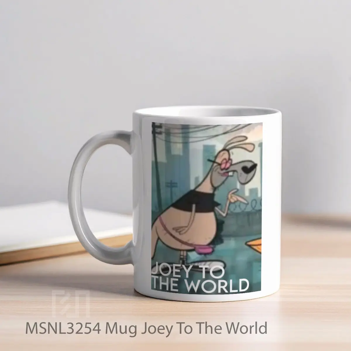 Mug Joey To The World Gelas Keramik Tema Film MSNL3254 - Tampak Kiri