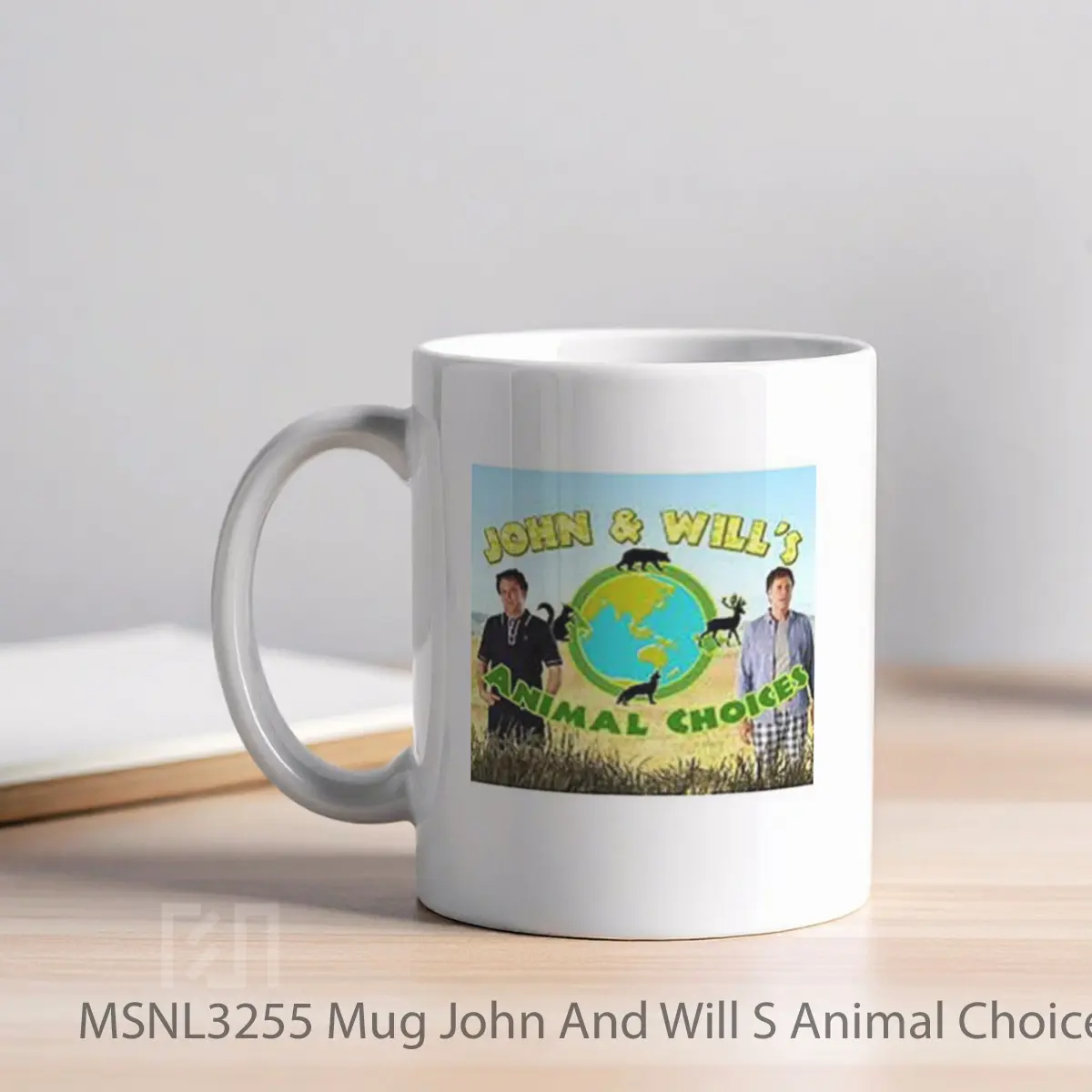 Mug John And Will S Animal Choices Gelas Keramik Tema Film MSNL3255 - Tampak Kiri