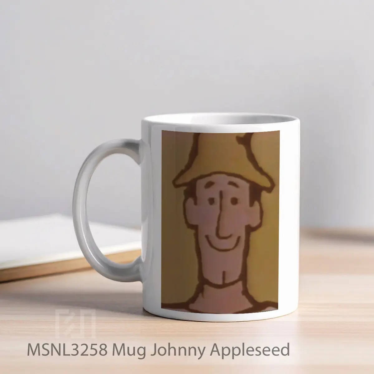 Mug Johnny Appleseed Gelas Keramik Tema Film MSNL3258 - Tampak Kiri