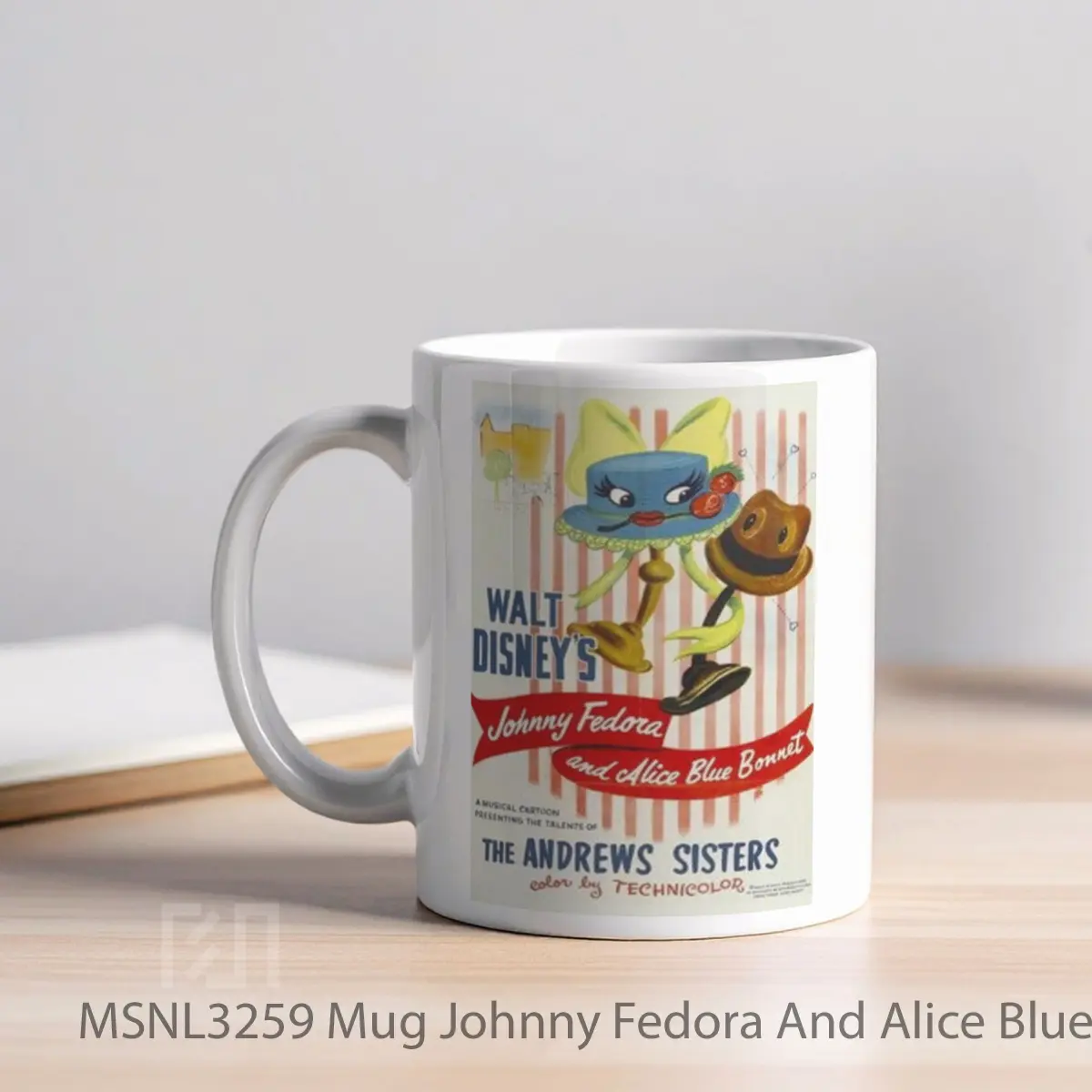 Mug Johnny Fedora And Alice Blue Bonnet Gelas Keramik Tema Film MSNL3259 - Tampak Kiri