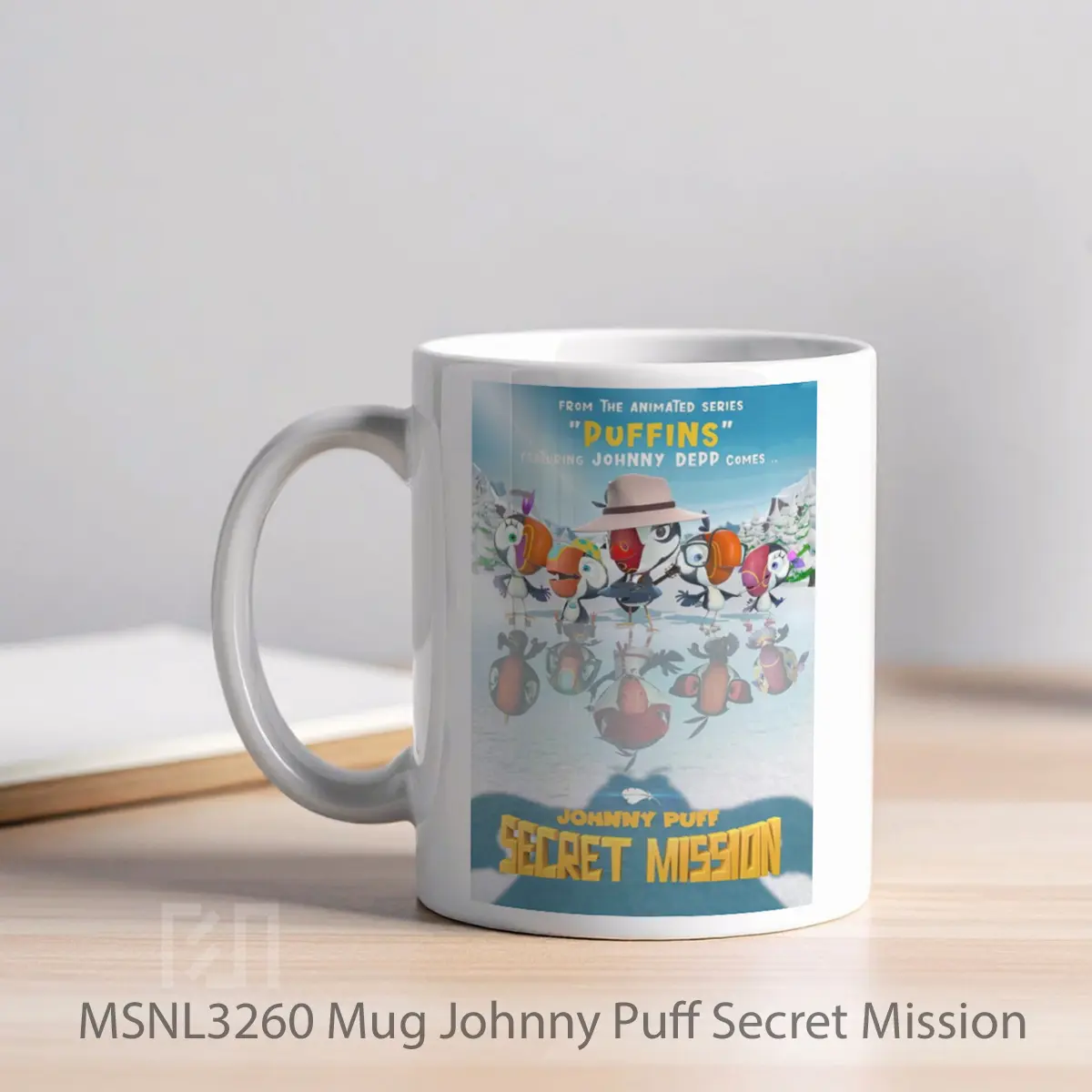 Mug Johnny Puff Secret Mission Gelas Keramik Tema Film MSNL3260 - Tampak Kiri