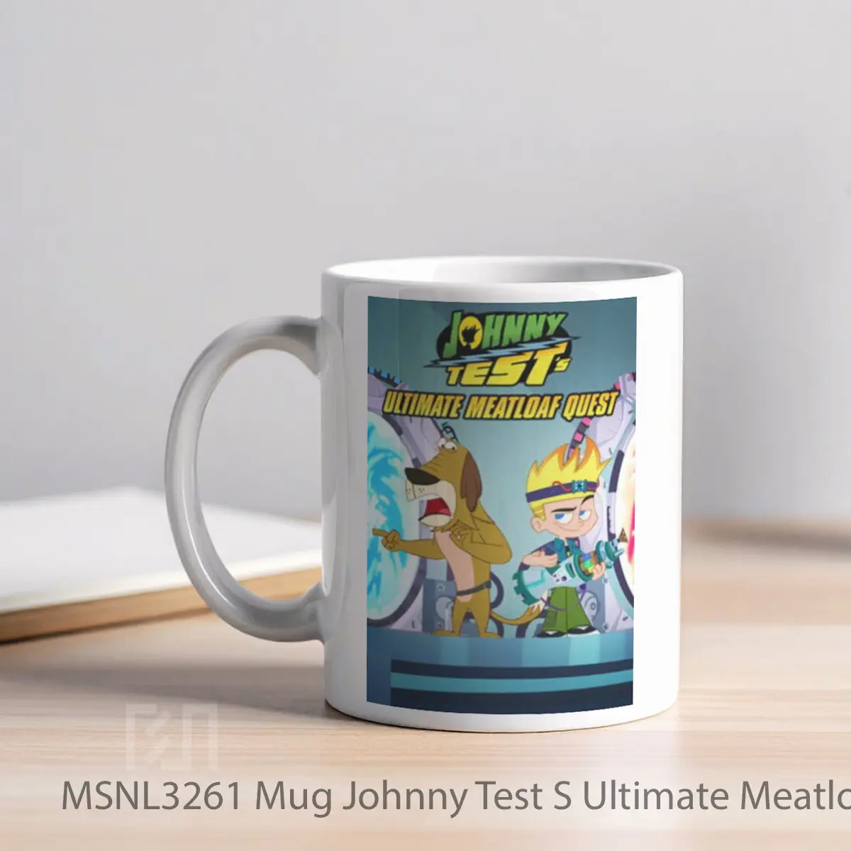 Mug Johnny Test S Ultimate Meatloaf Quest Gelas Keramik Tema Film MSNL3261 - Tampak Kiri