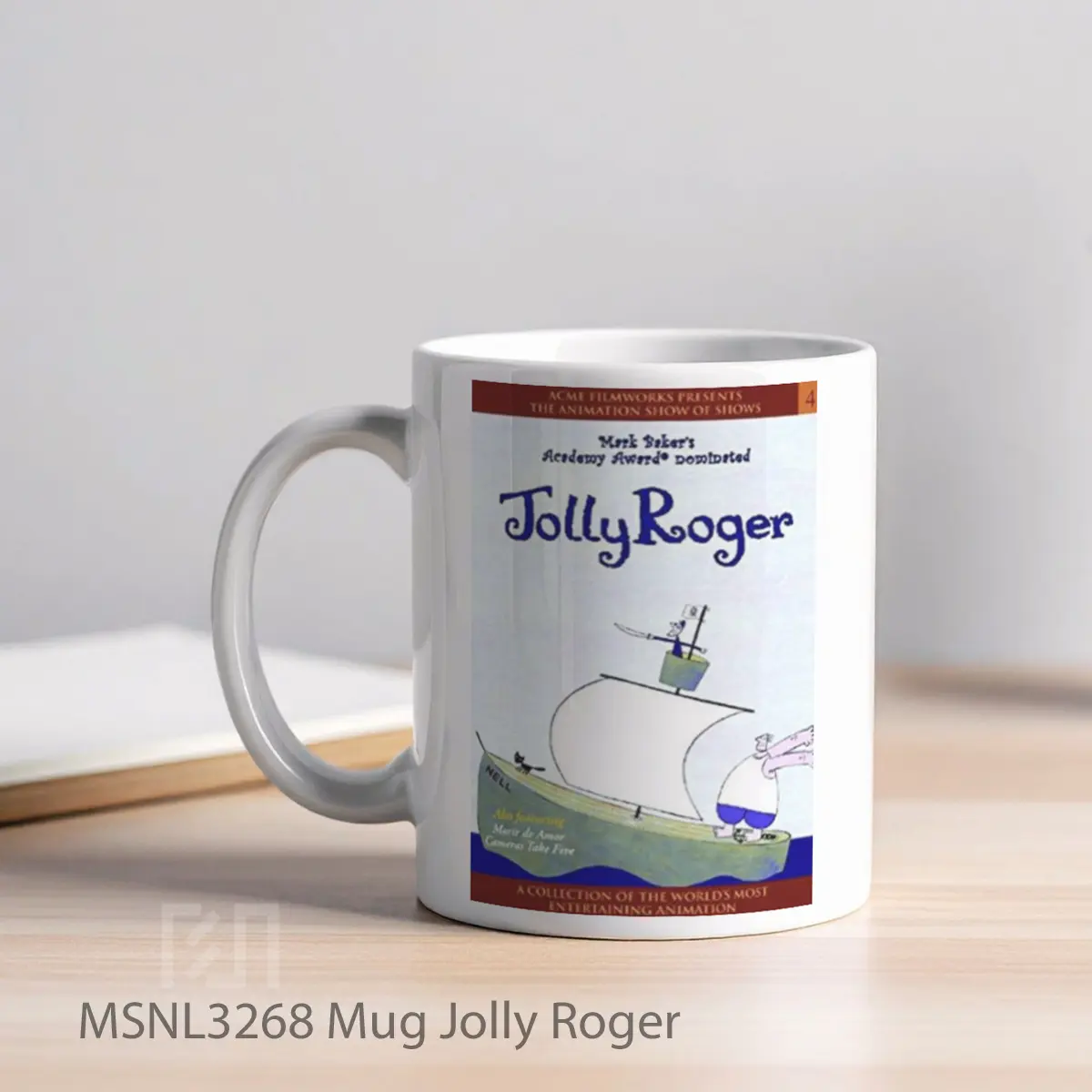 Mug Jolly Roger Gelas Keramik Tema Film MSNL3268 - Tampak Kiri
