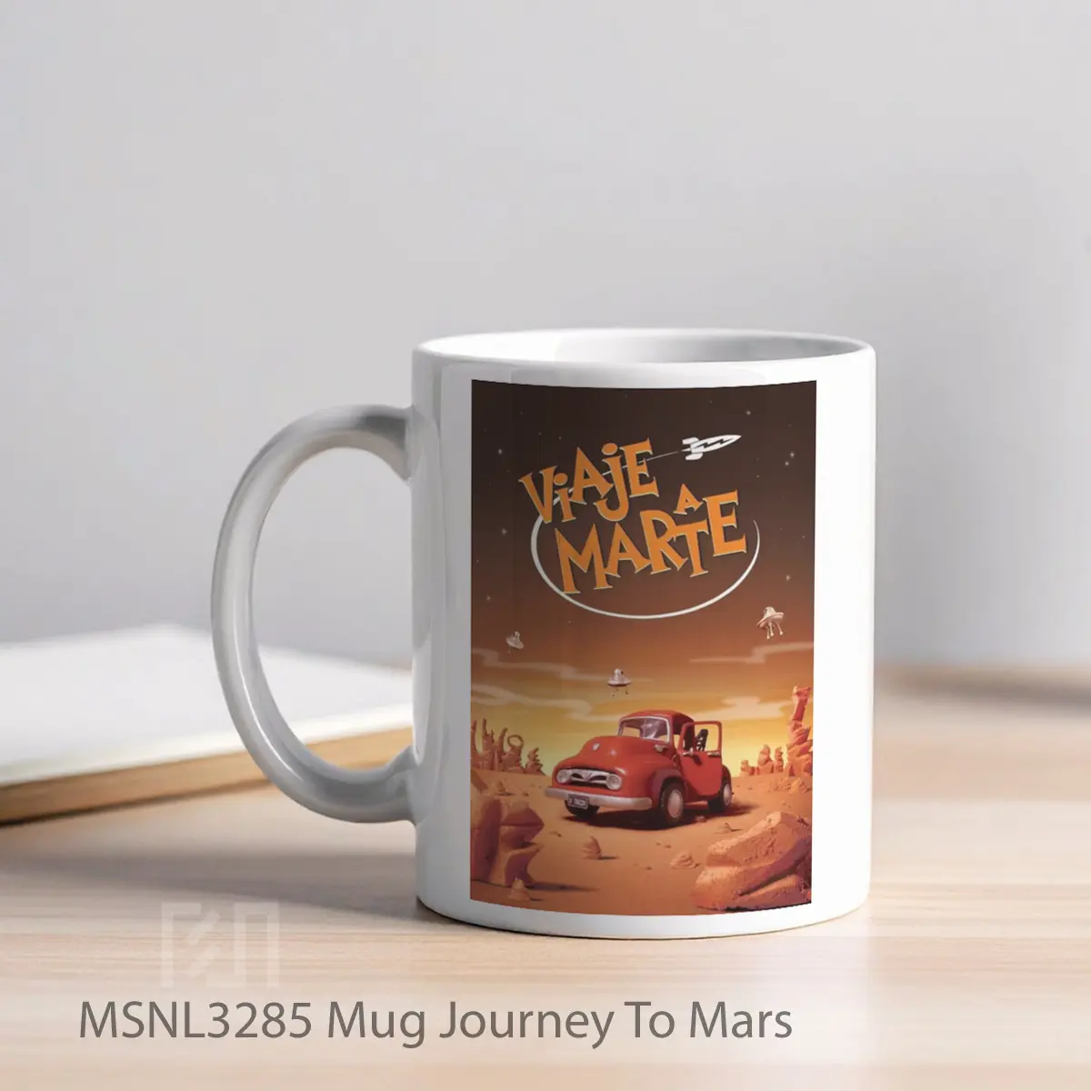 Mug Journey To Mars Gelas Keramik Tema Film MSNL3285 - Tampak Kiri