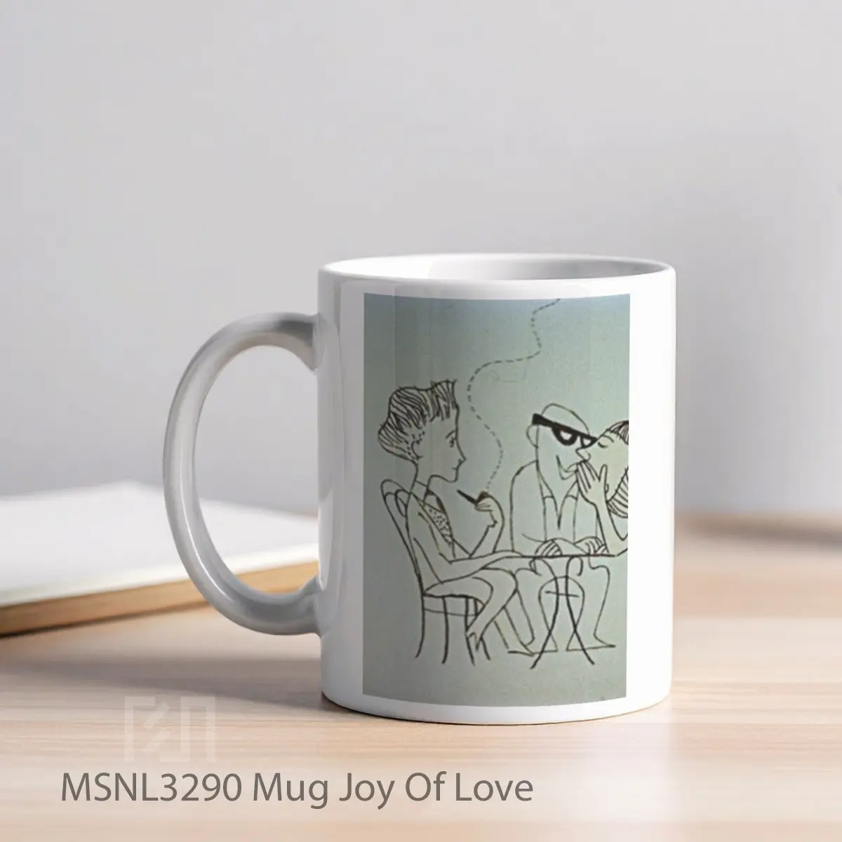 Mug Joy Of Love Gelas Keramik Tema Film MSNL3290 - Tampak Kiri