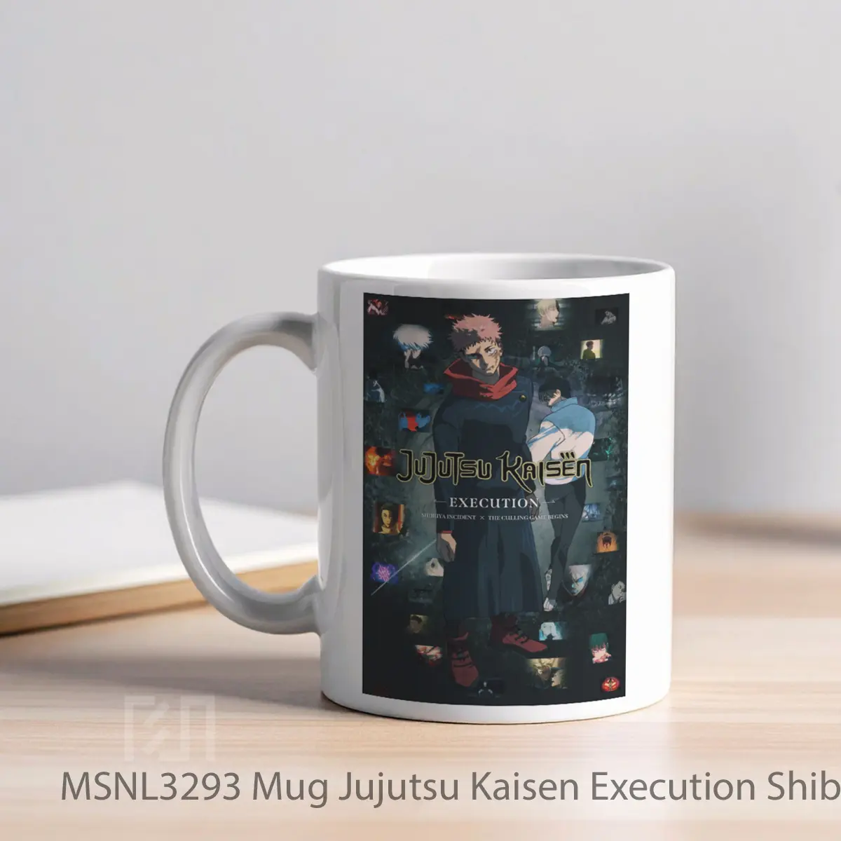 Mug Jujutsu Kaisen Execution Shibuya Incident X The Culling Game Begins Gelas Keramik Tema Film MSNL3293 - Tampak Kiri