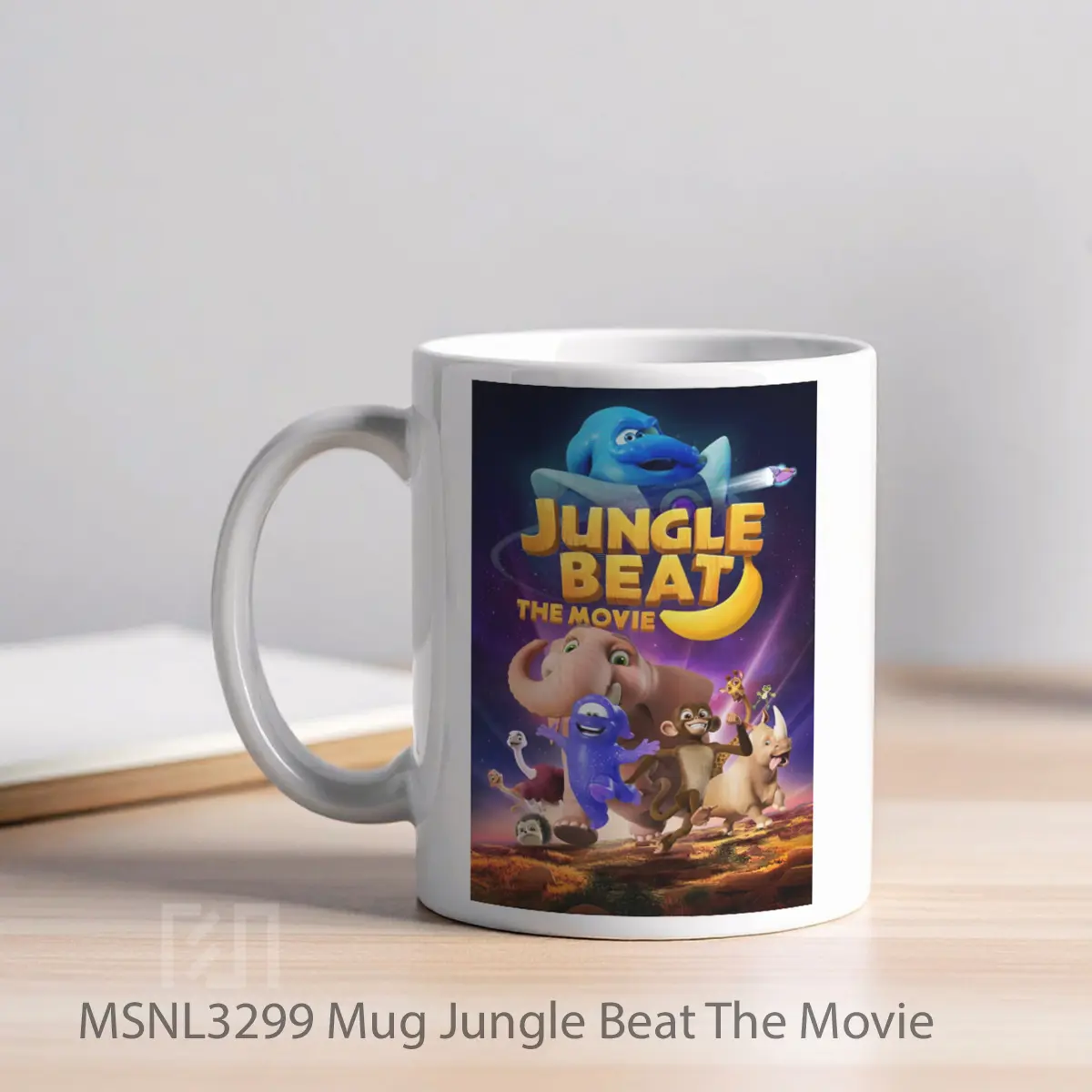 Mug Jungle Beat The Movie Gelas Keramik Tema Film MSNL3299 - Tampak Kiri