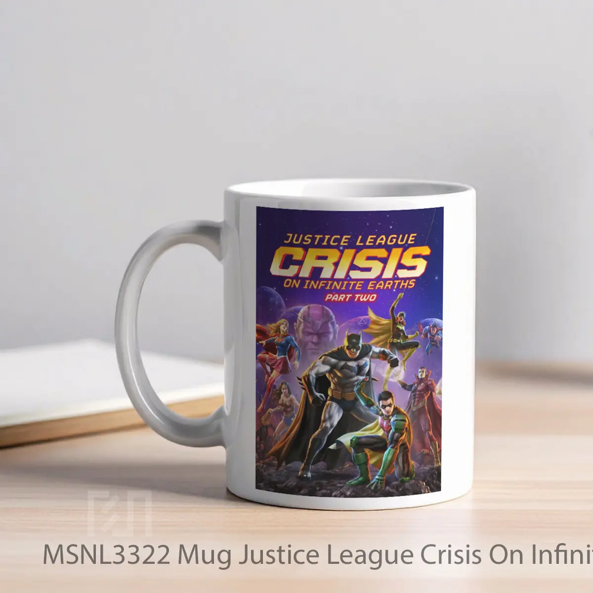 Mug Justice League Crisis On Infinite Earths Part Two Gelas Keramik Tema Film MSNL3322 - Tampak Kiri