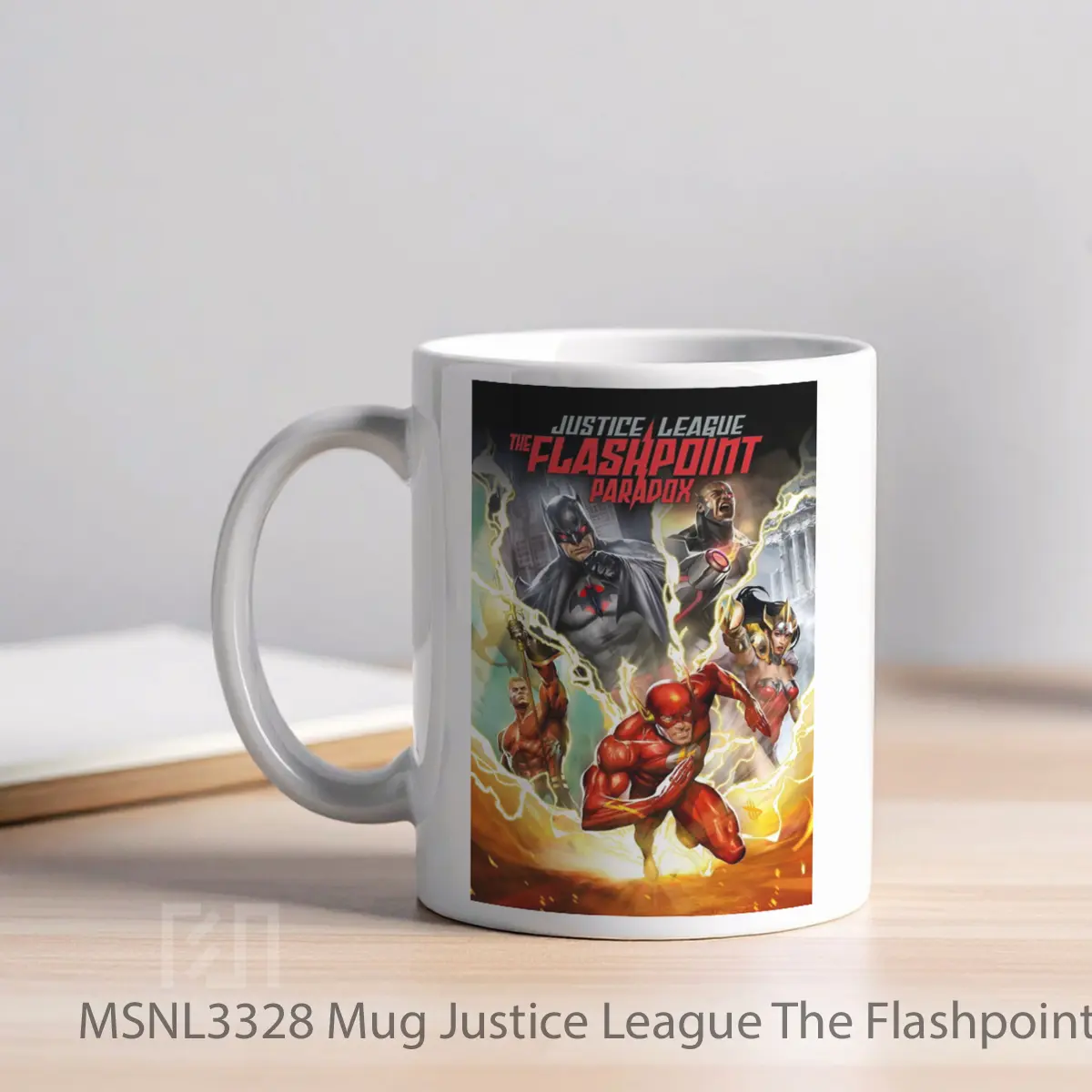 Mug Justice League The Flashpoint Paradox Gelas Keramik Tema Film MSNL3328 - Tampak Kiri