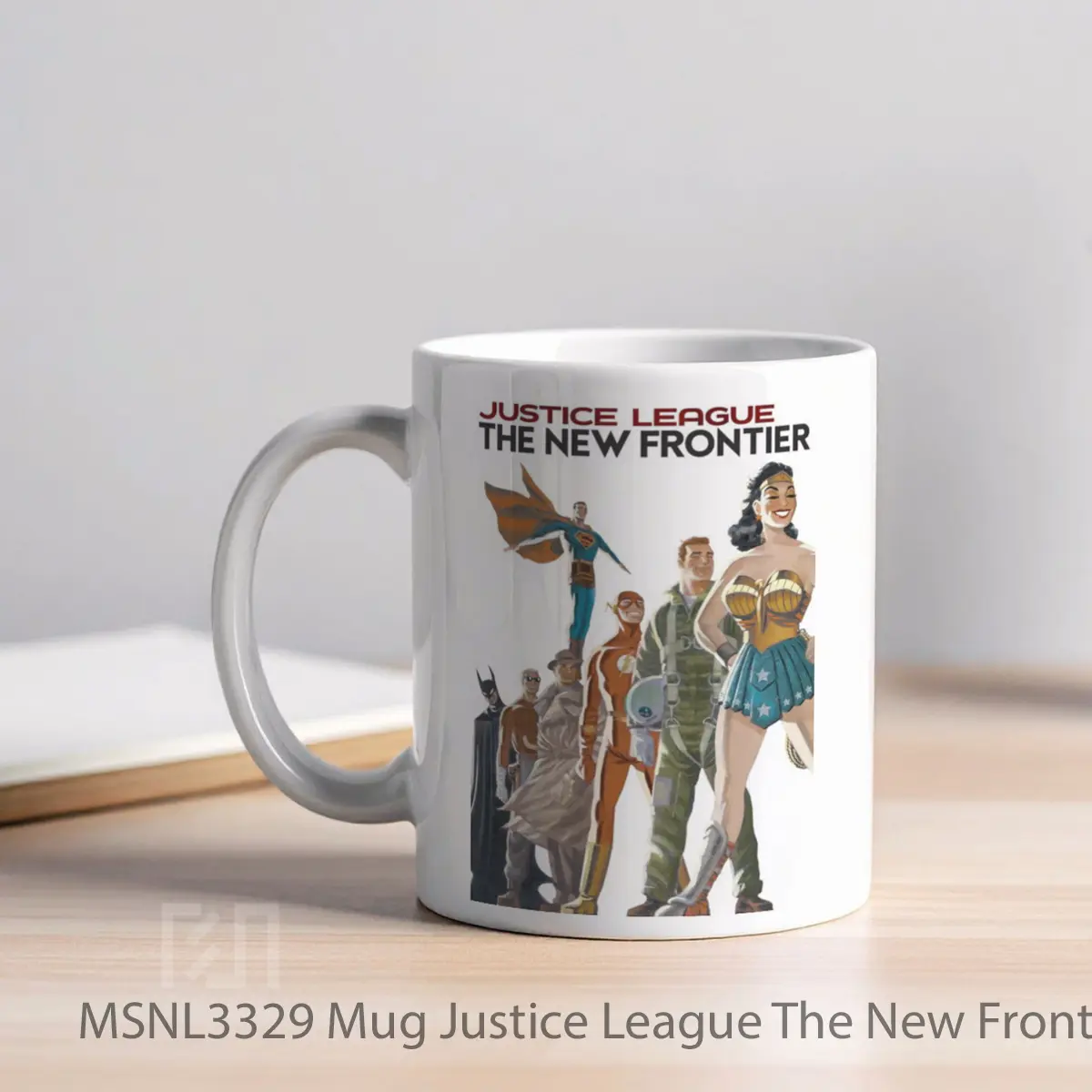 Mug Justice League The New Frontier Gelas Keramik Tema Film MSNL3329 - Tampak Kiri