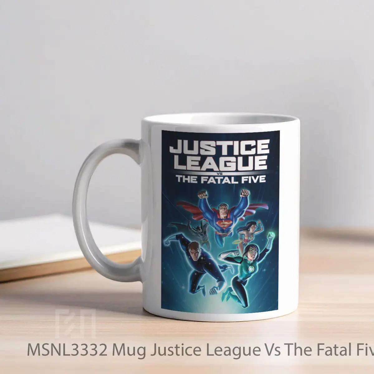 Mug Justice League Vs The Fatal Five Gelas Keramik Tema Film MSNL3332 - Tampak Kiri