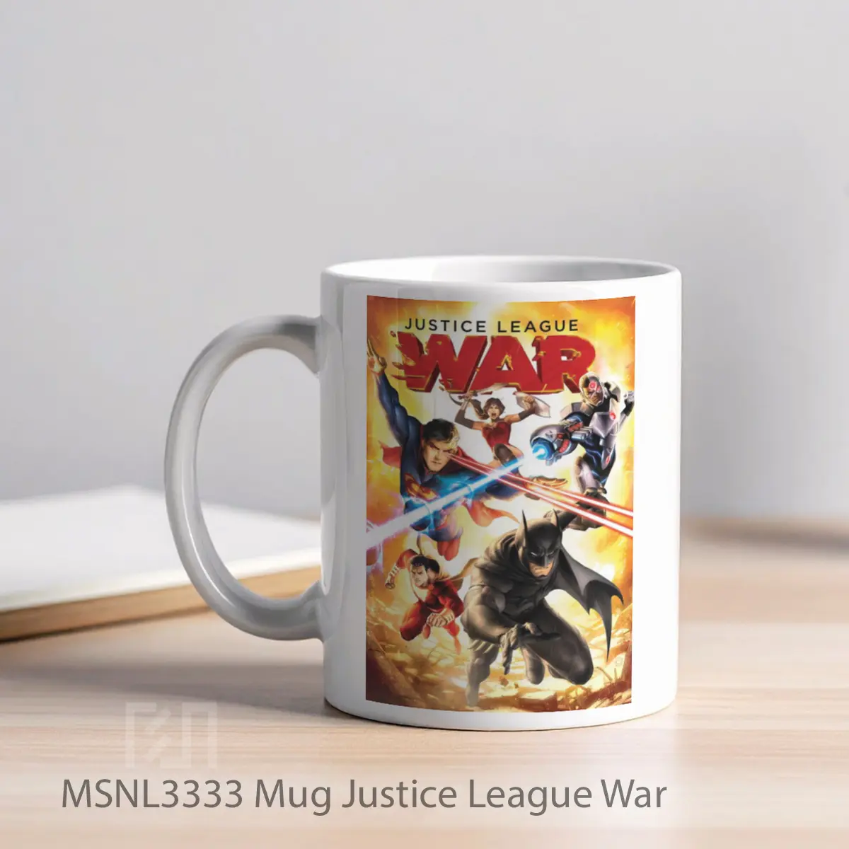 Mug Justice League War Gelas Keramik Tema Film MSNL3333 - Tampak Kiri