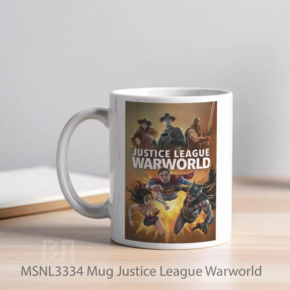 Mug Justice League Warworld Gelas Keramik Tema Film MSNL3334 - Tampak Kiri