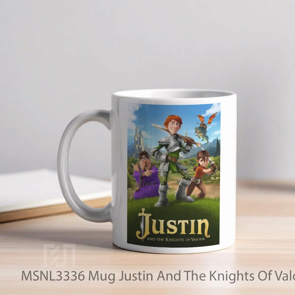Mug Justin And The Knights Of Valour Gelas Keramik Tema Film MSNL3336 - Tampak Kiri