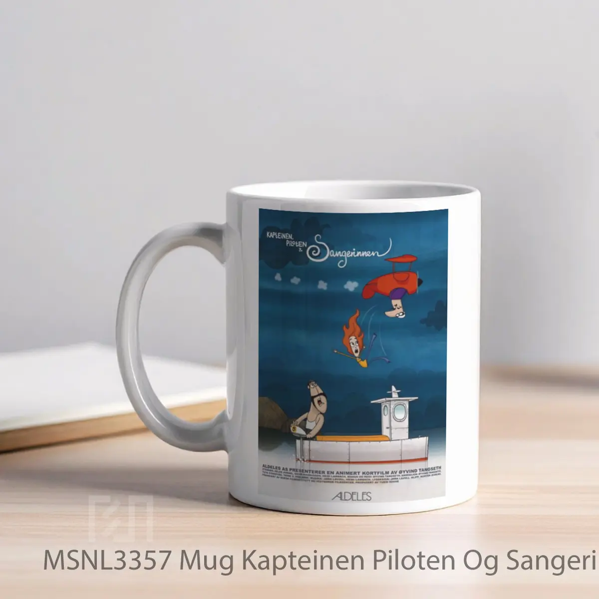 Mug Kapteinen Piloten Og Sangerinnen Gelas Keramik Tema Film MSNL3357 - Tampak Kiri