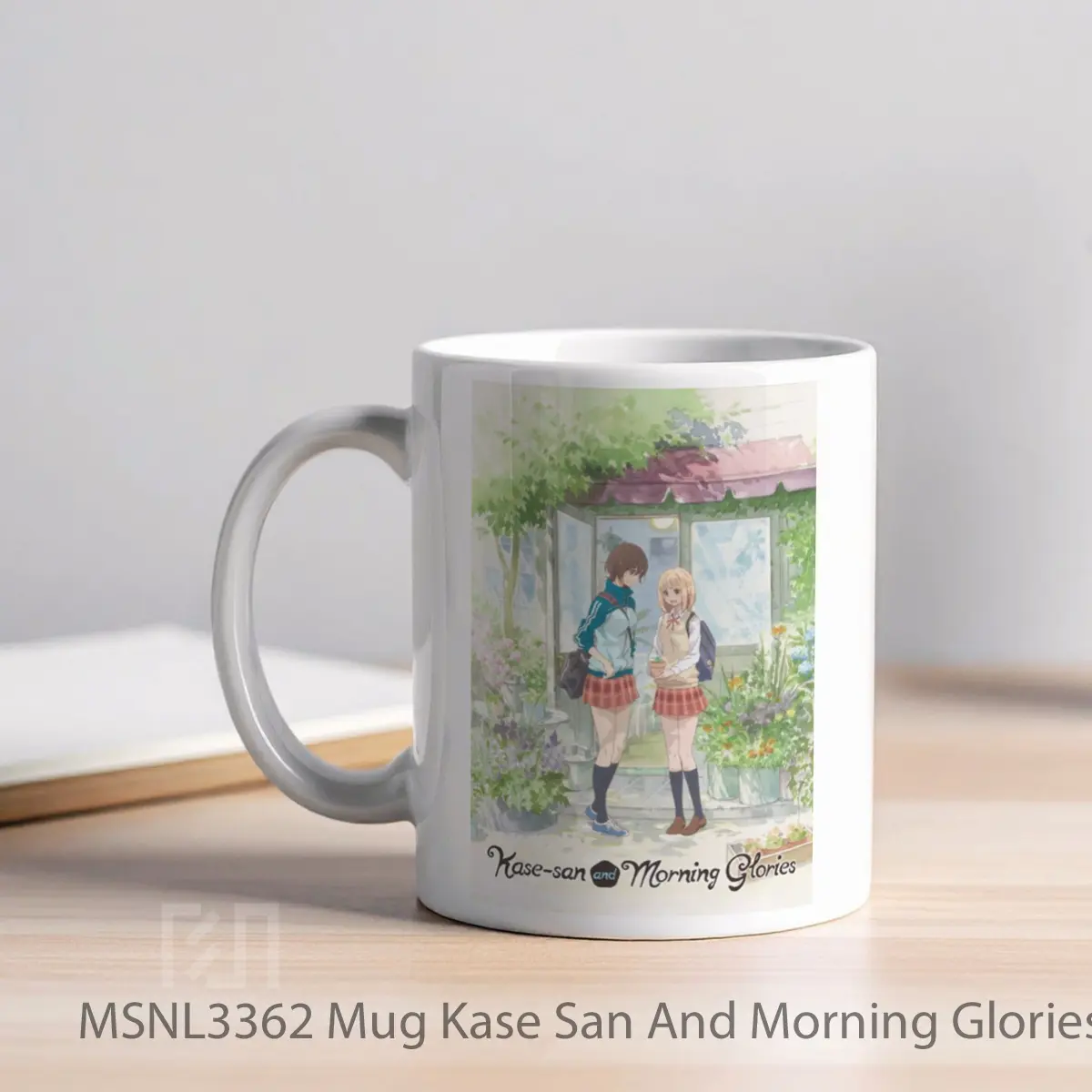 Mug Kase San And Morning Glories Gelas Keramik Tema Film MSNL3362 - Tampak Kiri