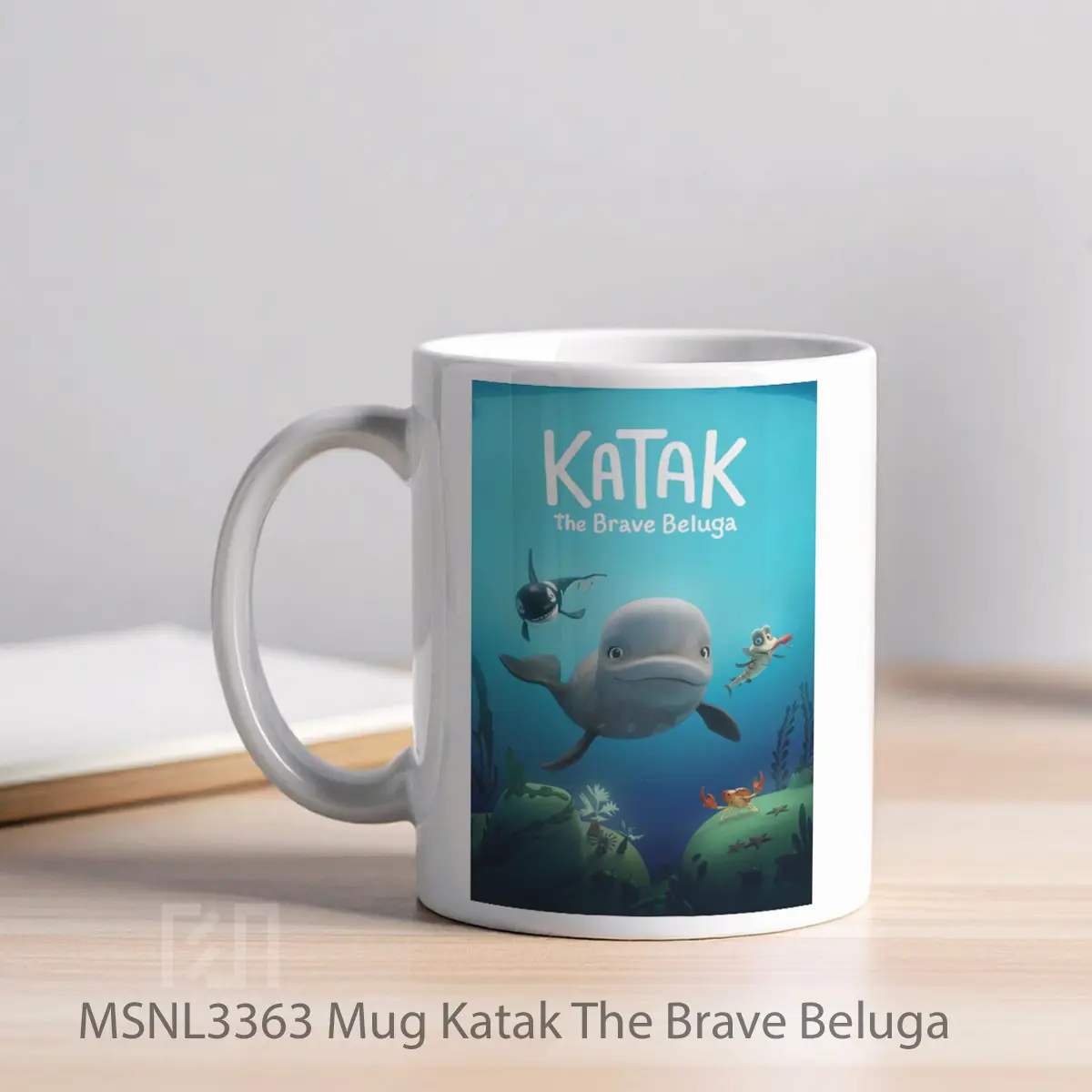 Mug Katak The Brave Beluga Gelas Keramik Tema Film MSNL3363 - Tampak Kiri
