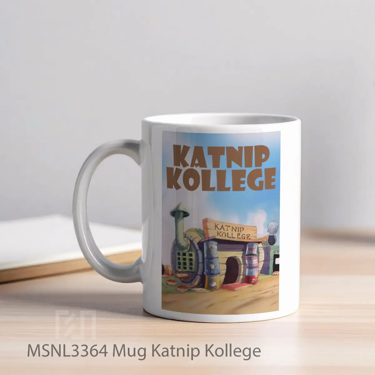 Mug Katnip Kollege Gelas Keramik Tema Film MSNL3364 - Tampak Kiri