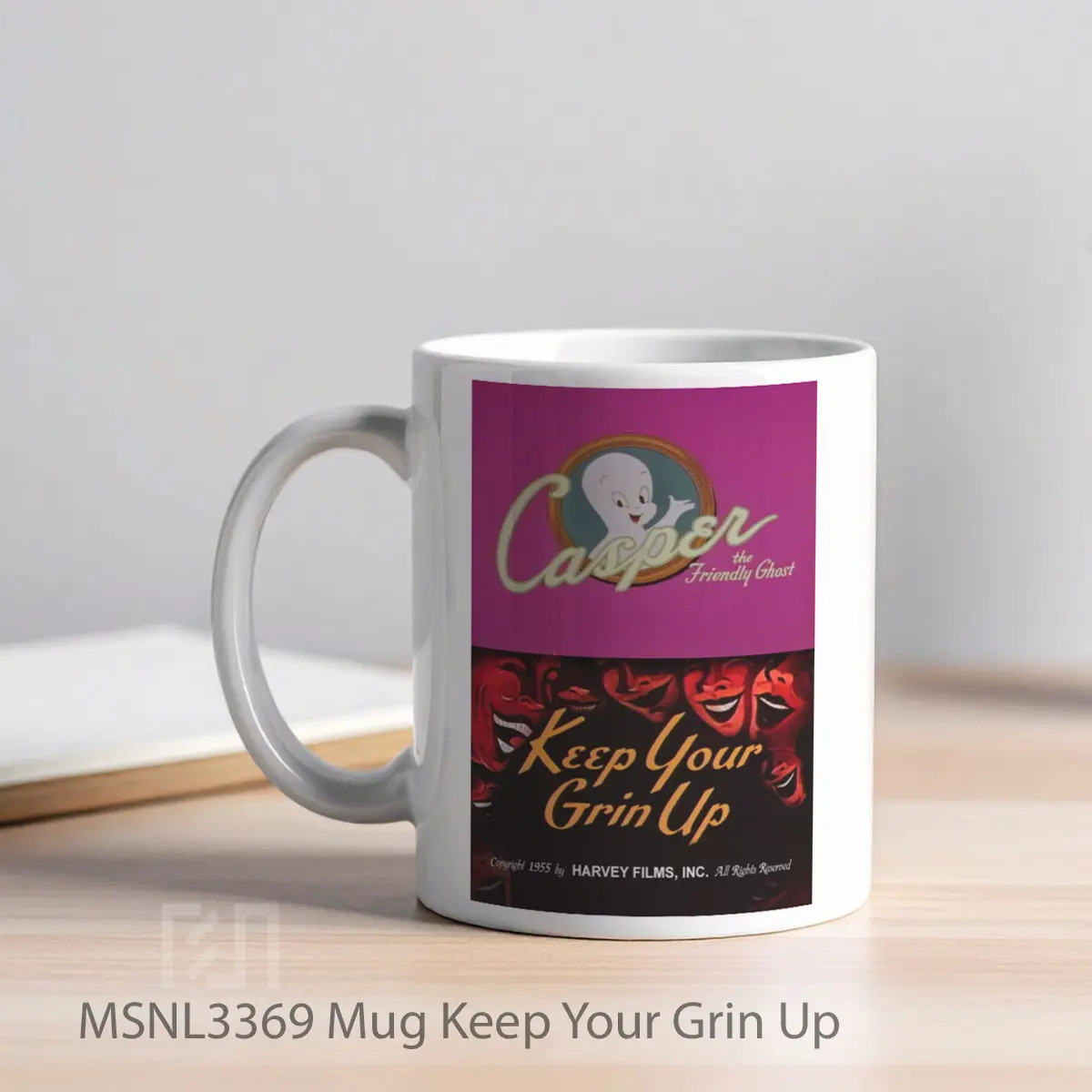 Mug Keep Your Grin Up Gelas Keramik Tema Film MSNL3369 - Tampak Kiri
