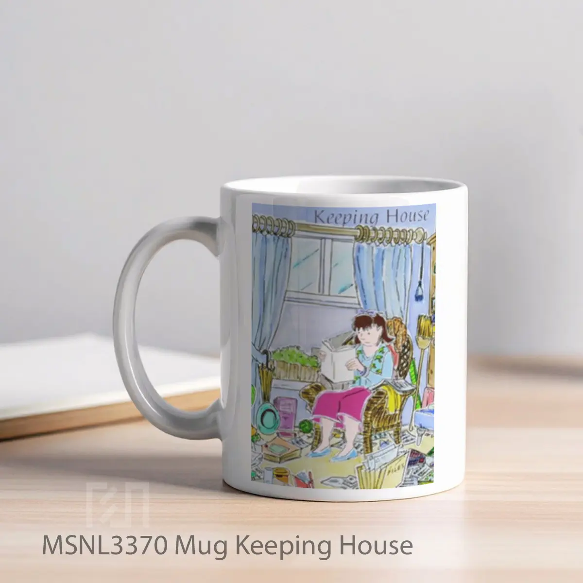 Mug Keeping House Gelas Keramik Tema Film MSNL3370 - Tampak Kiri