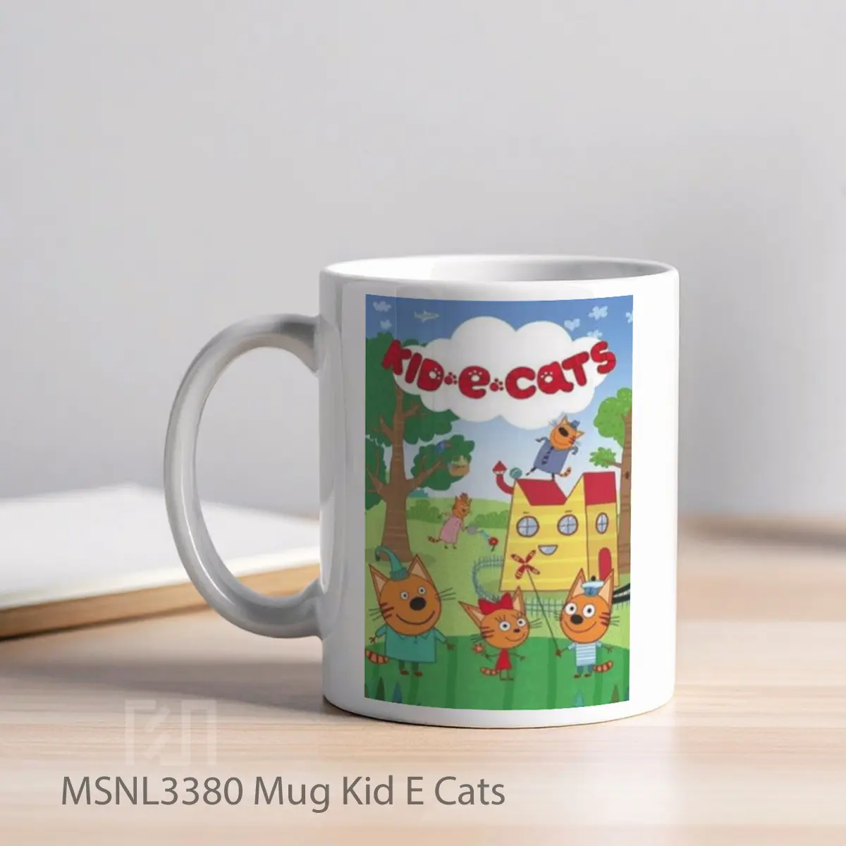 Mug Kid E Cats Gelas Keramik Tema Film MSNL3380 - Tampak Kiri