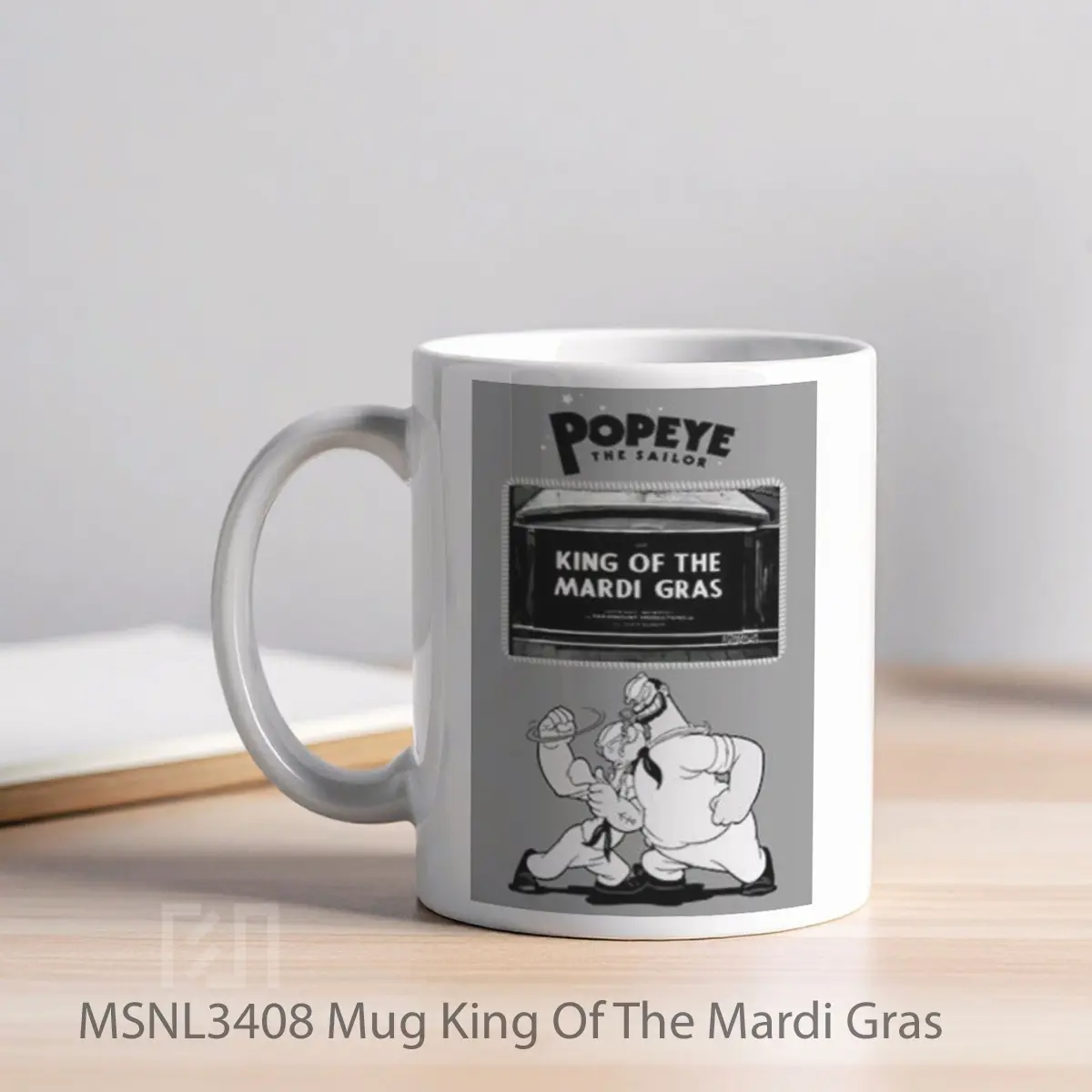 Mug King Of The Mardi Gras Gelas Keramik Tema Film MSNL3408 - Tampak Kiri