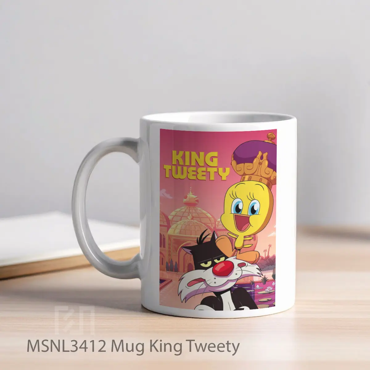 Mug King Tweety Gelas Keramik Tema Film MSNL3412 - Tampak Kiri