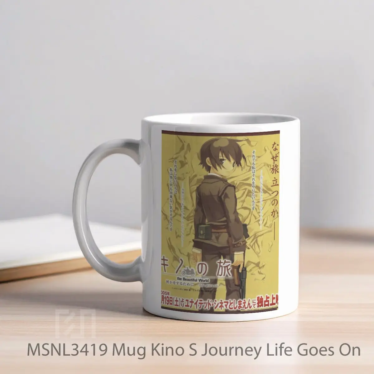 Mug Kino S Journey Life Goes On Gelas Keramik Tema Film MSNL3419 - Tampak Kiri