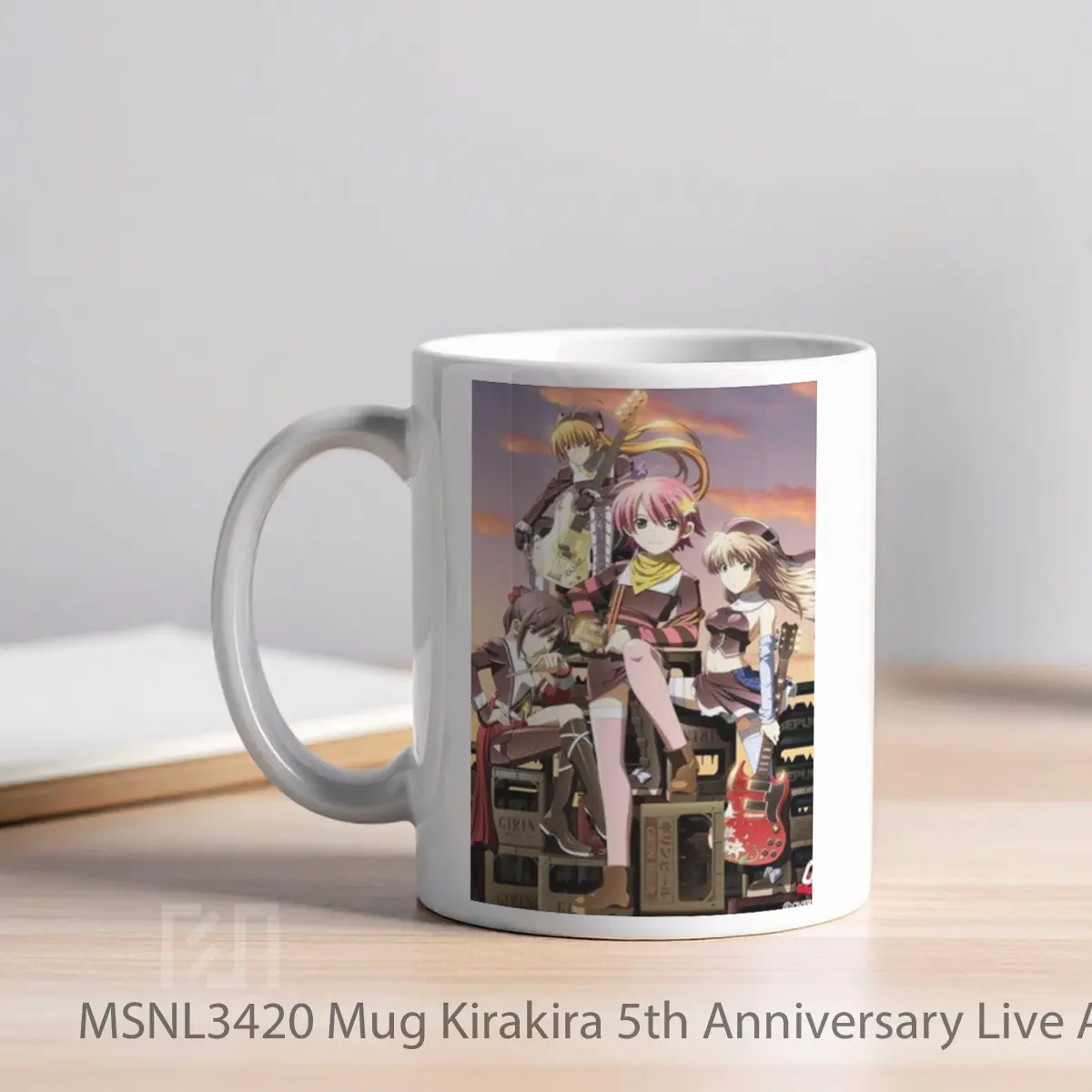 Mug Kirakira 5th Anniversary Live Anime Kick Start Generation Gelas Keramik Tema Film MSNL3420 - Tampak Kiri