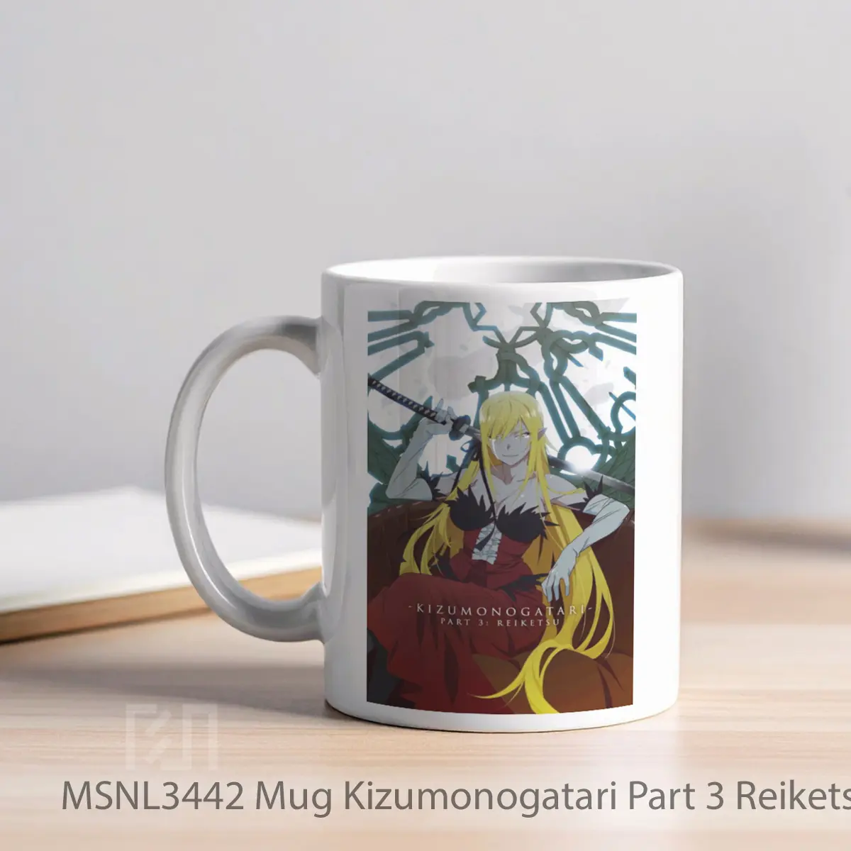 Mug Kizumonogatari Part 3 Reiketsu Gelas Keramik Tema Film MSNL3442 - Tampak Kiri