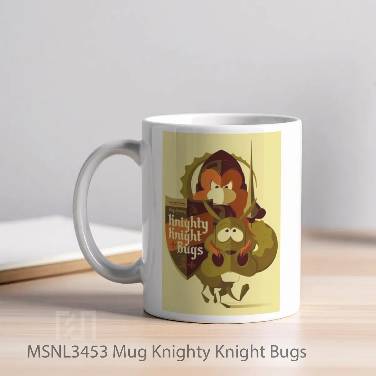 Mug Knighty Knight Bugs Gelas Keramik Tema Film MSNL3453 - Tampak Kiri