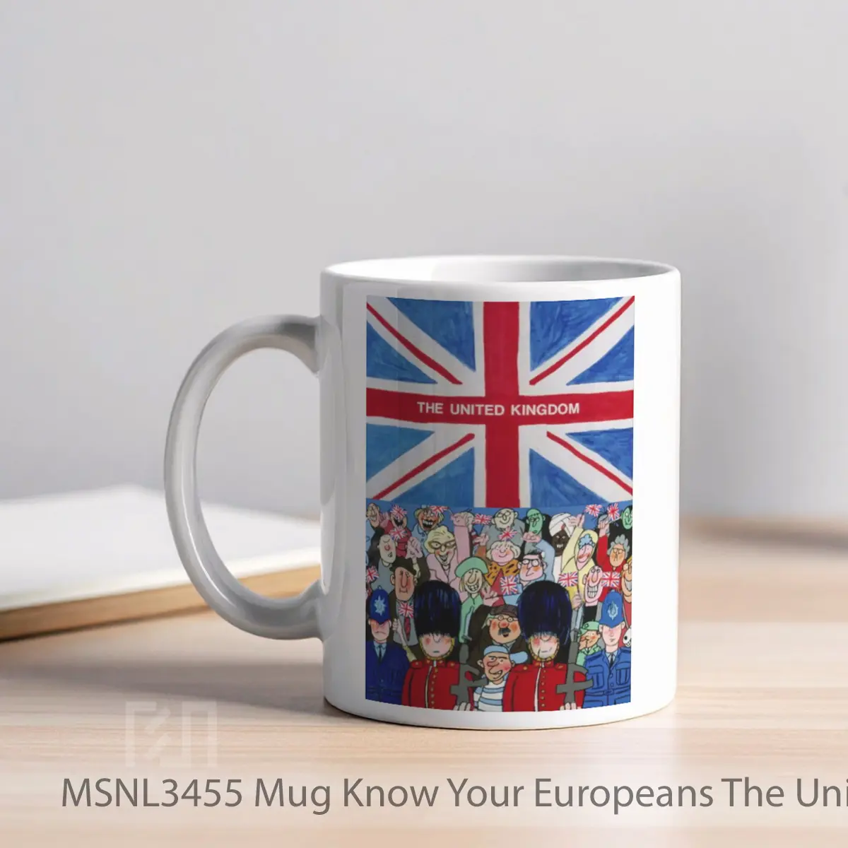 Mug Know Your Europeans The United Kingdom Gelas Keramik Tema Film MSNL3455 - Tampak Kiri