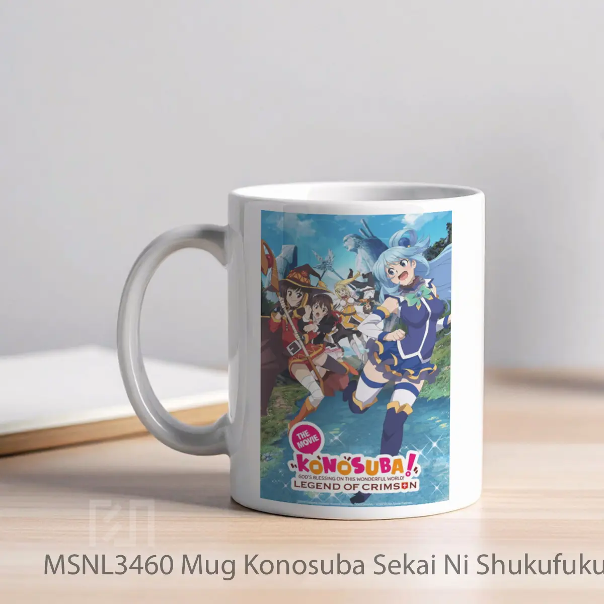 Mug Konosuba Sekai Ni Shukufuku Wo Movie Kurenai Densetsu Gelas Keramik Tema Film MSNL3460 - Tampak Kiri