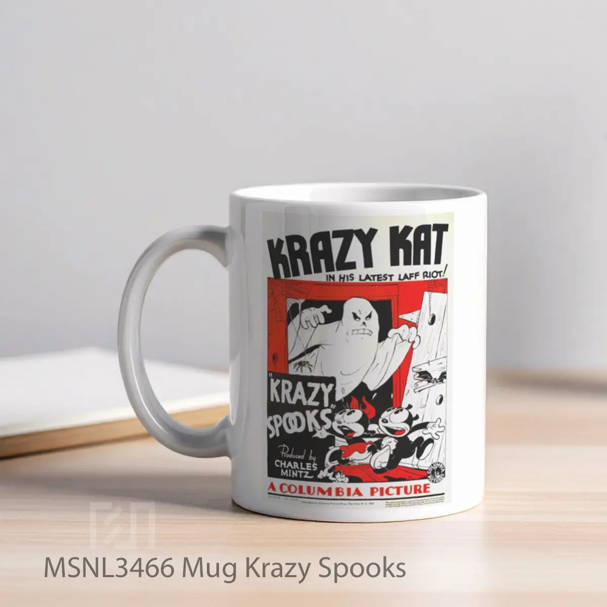 Mug Krazy Spooks Gelas Keramik Tema Film MSNL3466 - Tampak Kiri