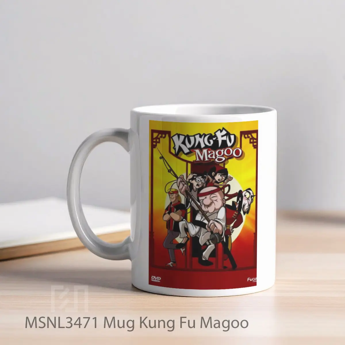 Mug Kung Fu Magoo Gelas Keramik Tema Film MSNL3471 - Tampak Kiri