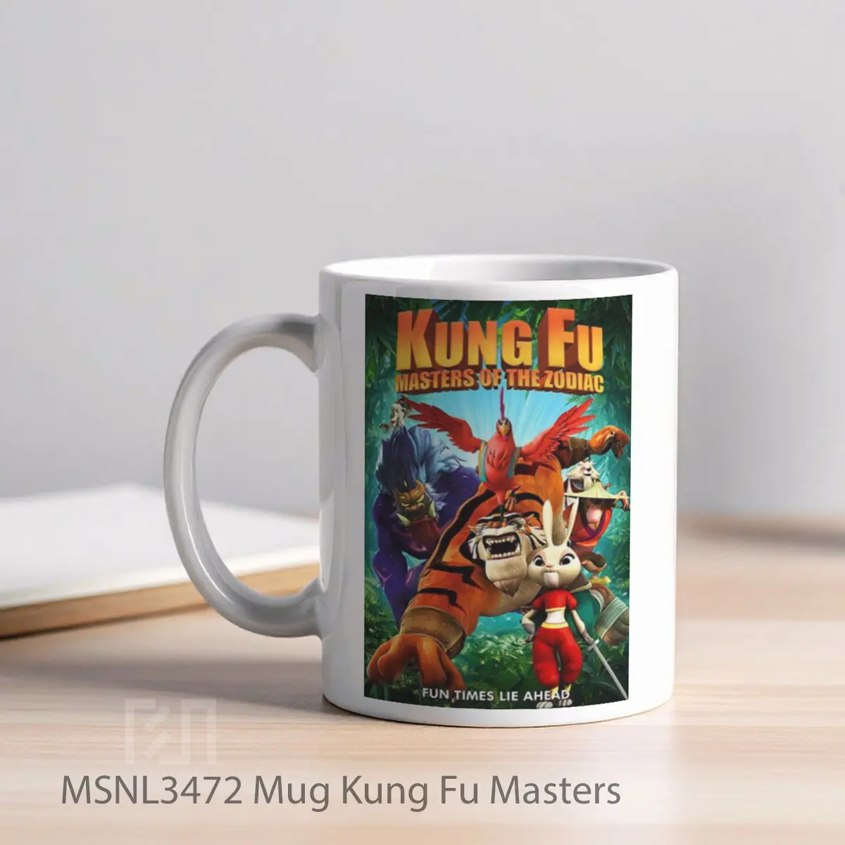Mug Kung Fu Masters Gelas Keramik Tema Film MSNL3472 - Tampak Kiri