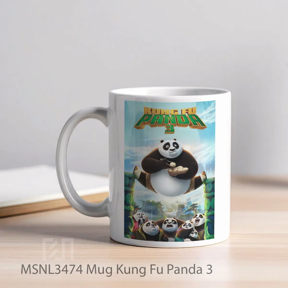 Mug Kung Fu Panda 3 Gelas Keramik Tema Film MSNL3474 - Tampak Kiri