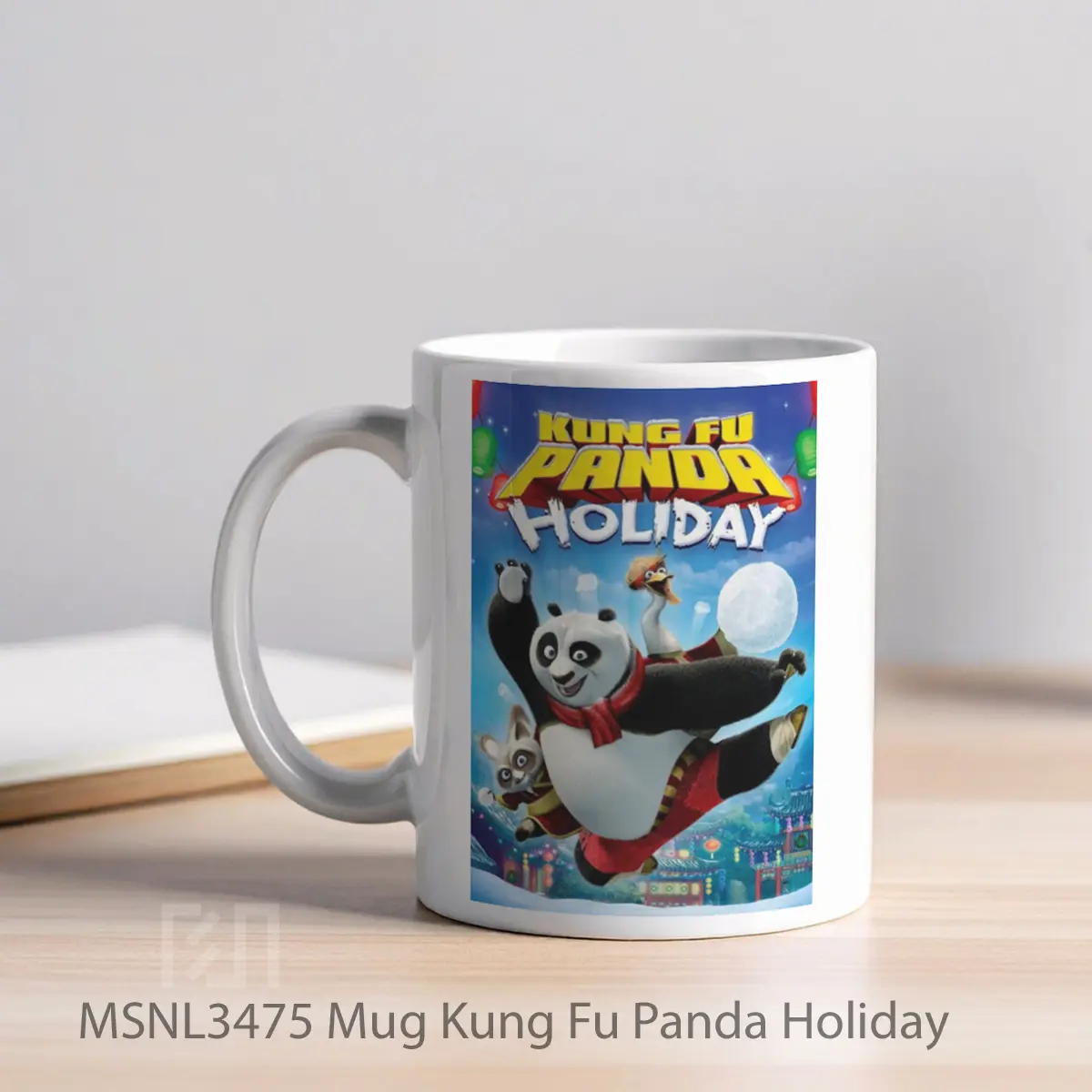 Mug Kung Fu Panda Holiday Gelas Keramik Tema Film MSNL3475 - Tampak Kiri