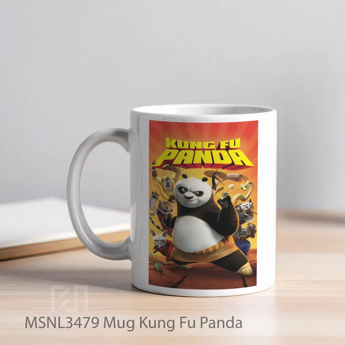 Mug Kung Fu Panda Gelas Keramik Tema Film MSNL3479 - Tampak Kiri