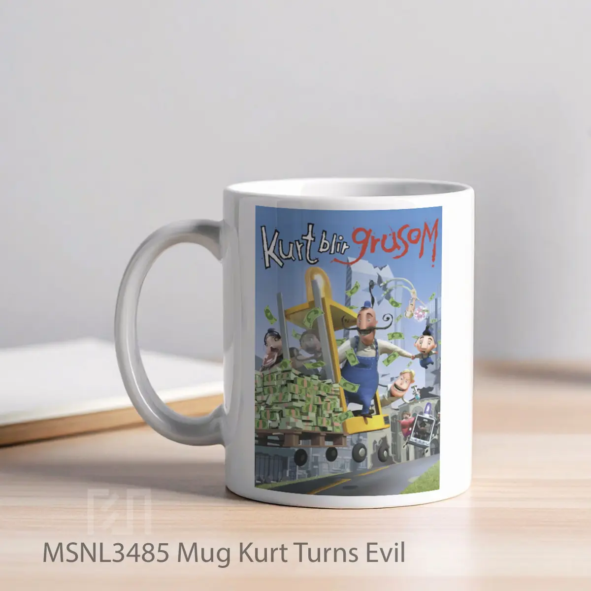 Mug Kurt Turns Evil Gelas Keramik Tema Film MSNL3485 - Tampak Kiri