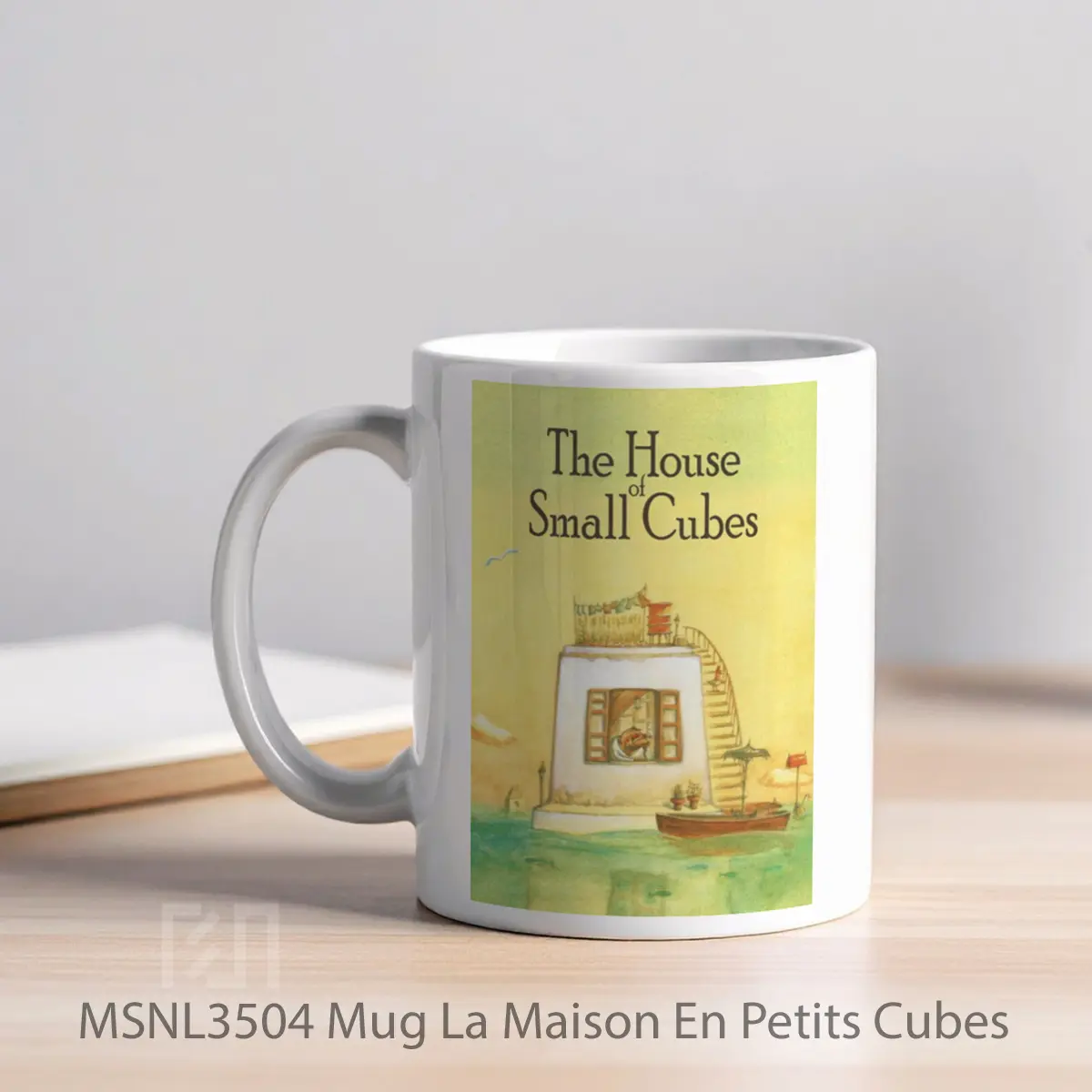 Mug La Maison En Petits Cubes Gelas Keramik Tema Film MSNL3504 - Tampak Kiri