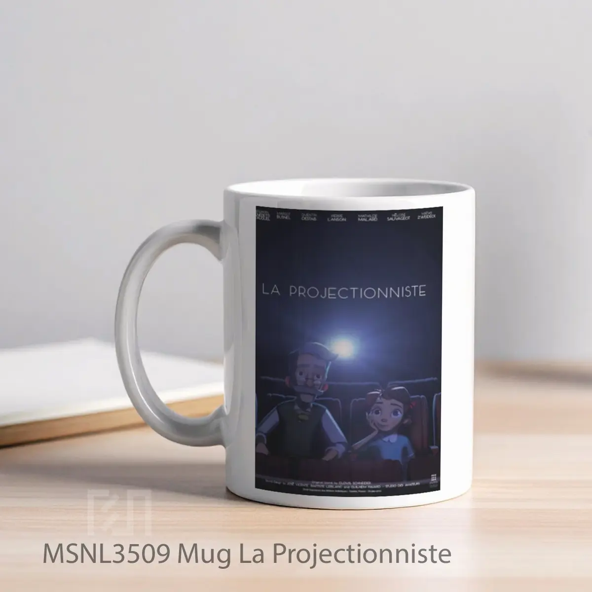 Mug La Projectionniste Gelas Keramik Tema Film MSNL3509 - Tampak Kiri