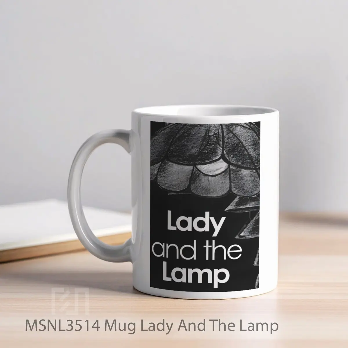 Mug Lady And The Lamp Gelas Keramik Tema Film MSNL3514 - Tampak Kiri