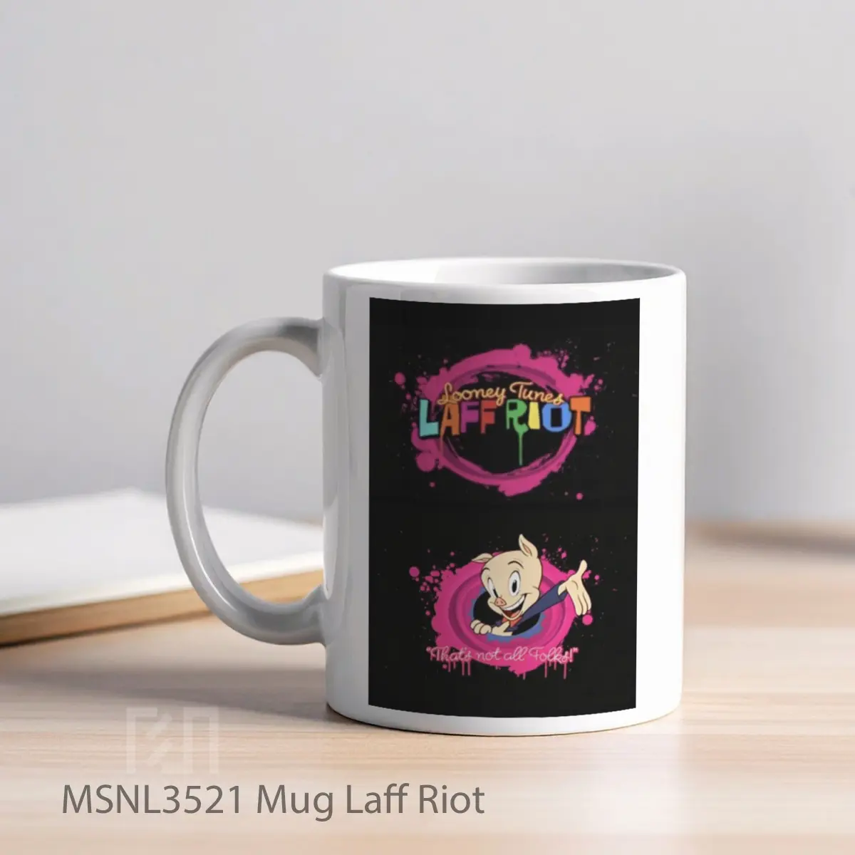 Mug Laff Riot Gelas Keramik Tema Film MSNL3521 - Tampak Kiri